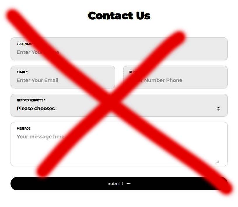 No Contact Form